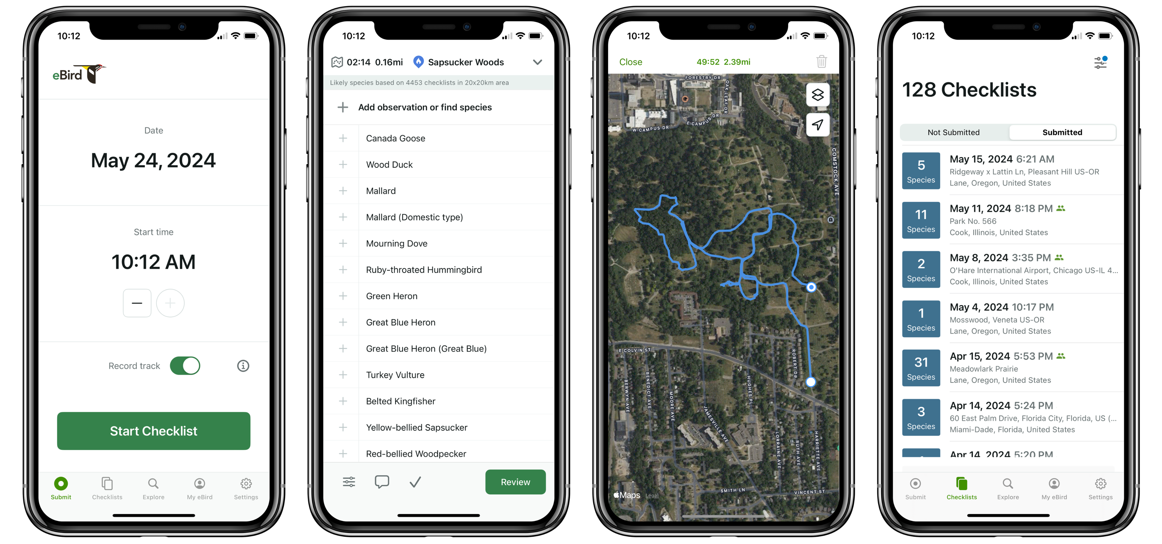 Competitive audit matrix — iNaturalist, Merlin, AllTrails, eBird